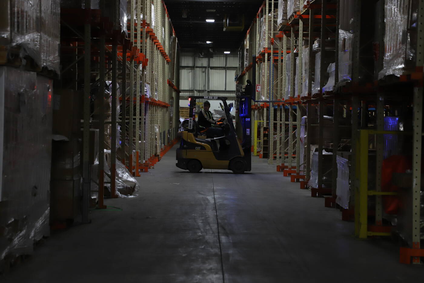 Forklift driver inside Foliot's manufacture.