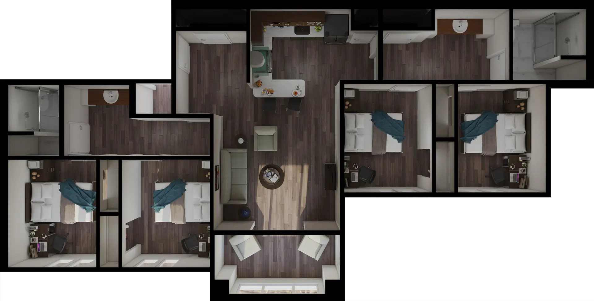 Furnam University Top View Campus Housing