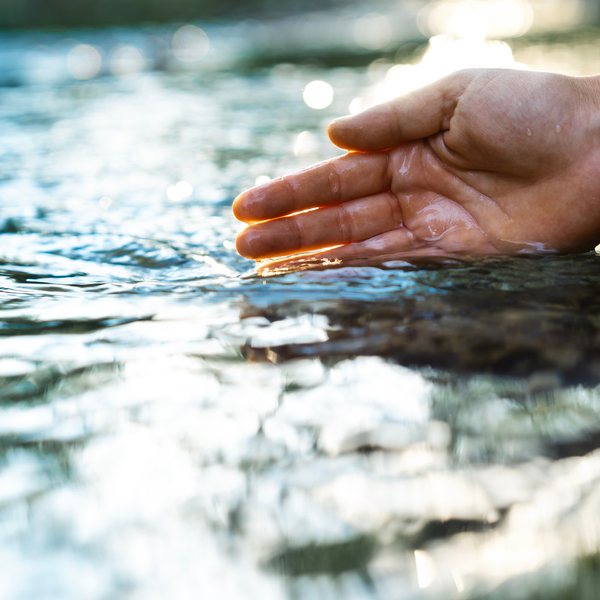Another hand in water